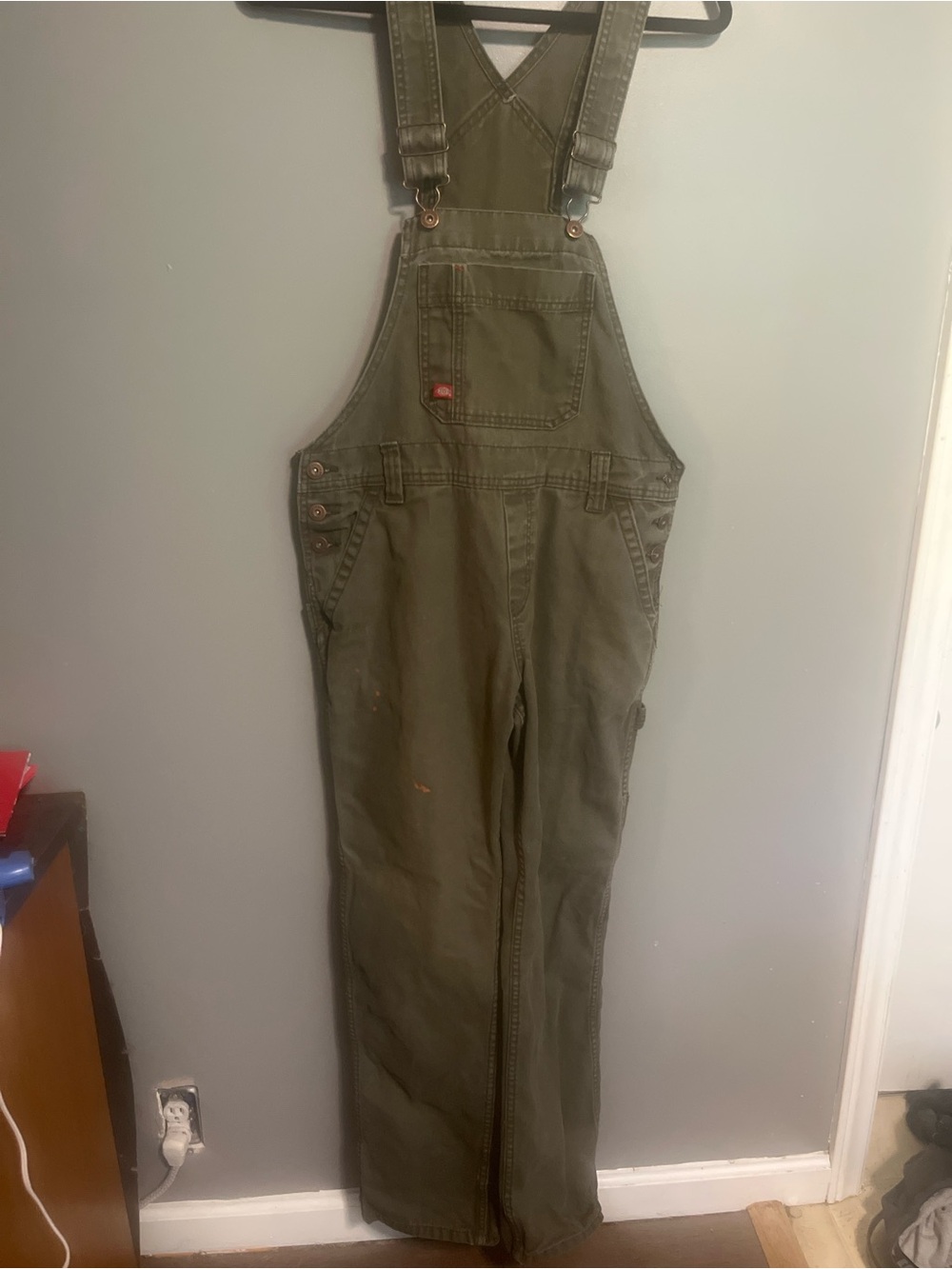 Dickies Olive Green Women's Utility Overalls